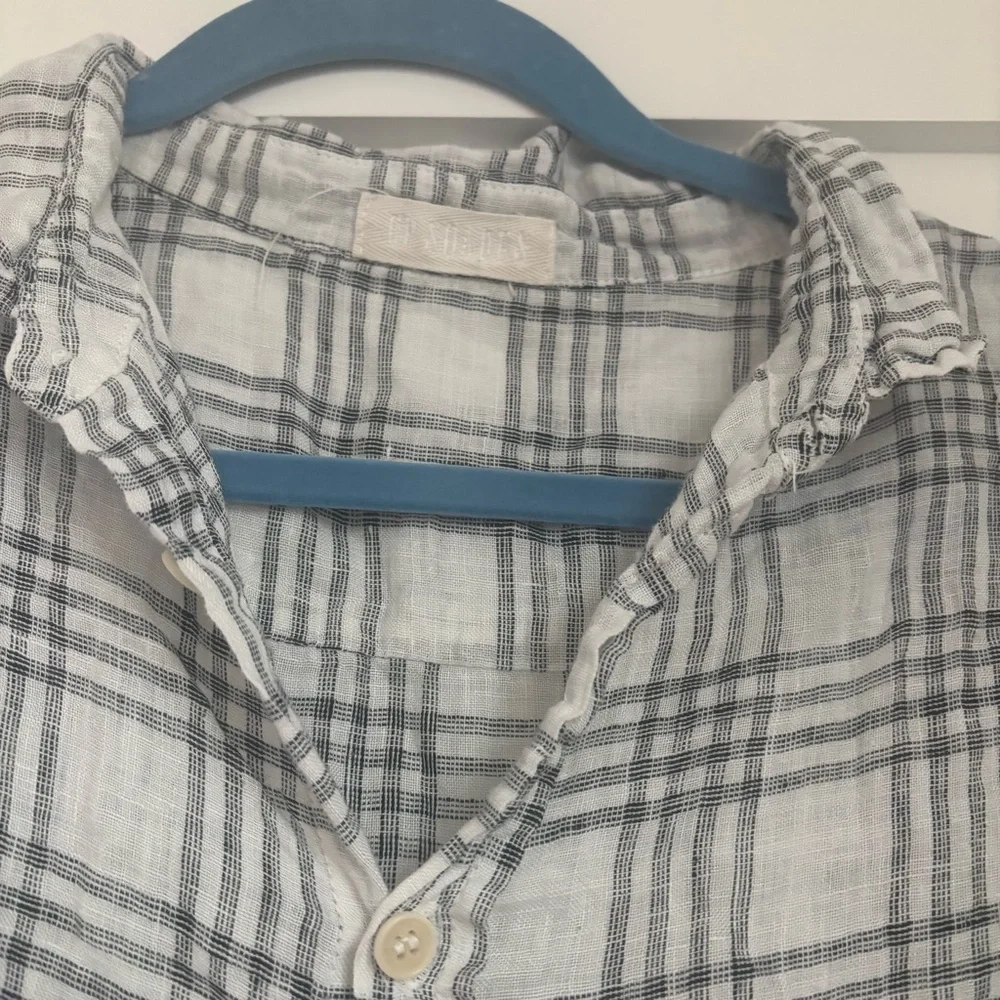 CP Shades Plaid Linen Mini Dress